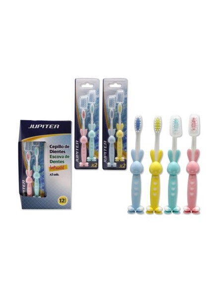 CEPILLO DENTAL INFANTIL CONEJITOS PACK 2 UDS