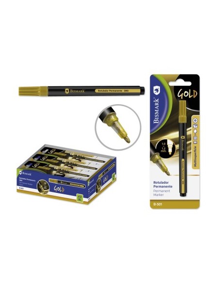 ROTULADOR PERMANENTE ORO PUNTA REDONDA