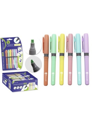 FLUORESCENTE TRIPLE PUNTA 6 COLORES PASTEL