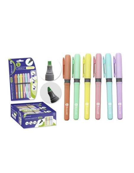 FLUORESCENTE TRIPLE PUNTA 6 COLORES PASTEL