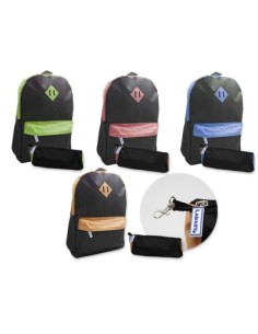 MOCHILA NEGRA BICOLOR C/ PORTATODO