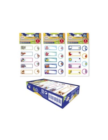 ETIQUETAS ADHESIVAS ESCOLARES AUTOLAMINADAS