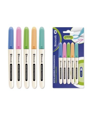 ROTULADORES PERMANENTES 5 COLORES PASTEL