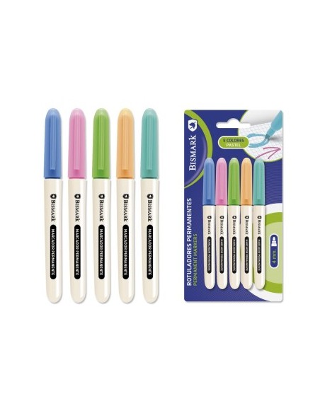ROTULADORES PERMANENTES 5 COLORES PASTEL