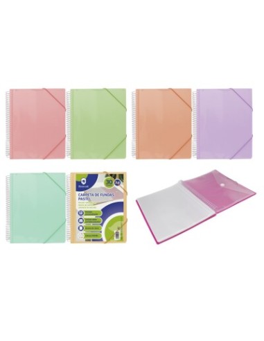 CARPETA CLASIFICADORA 30 FUNDAS PASTEL