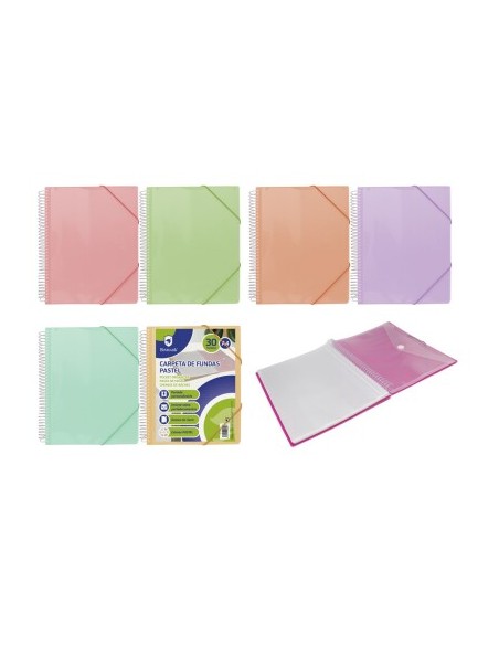 CARPETA CLASIFICADORA 30 FUNDAS PASTEL