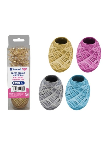 SET 4 COCAS 5 CM + LAZO 10 MTS ORGANZA