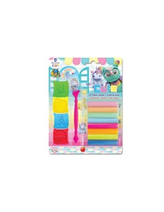 PLASTILINA 8 COLORES C/ 4 MOLDES Y CORTADOR