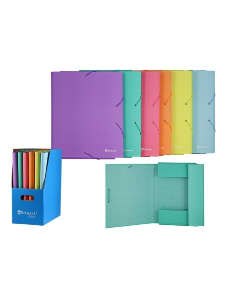 CARPETA  GOMAS Y SOLAPAS A4 NEON-PASTEL