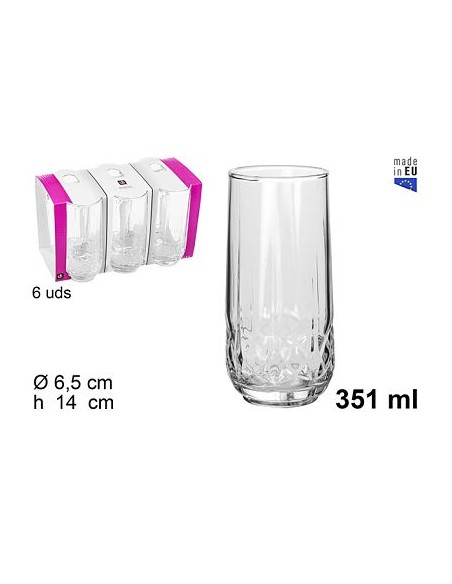 VASO 31.5CL 6UND DE AGUA RISTAL