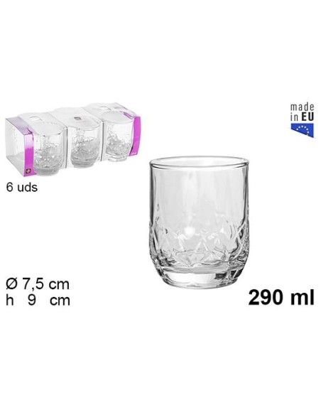 VASO 290ML 6UND CRISTAL WHISKY RYSTAL