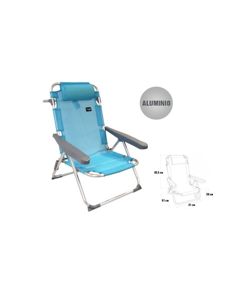 SILLA ALUMINIO 4 POSICIONES GETARIA