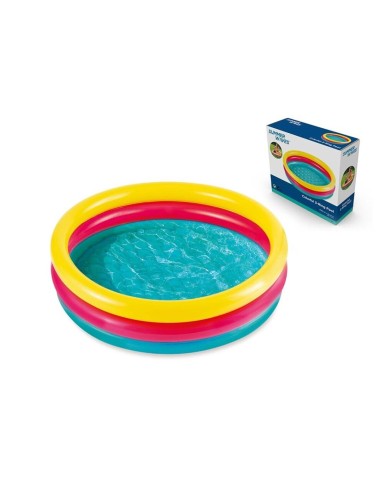 PISCINA 3 AROS PVC HINCHABLE ARCOIRIS