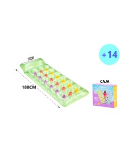 COLCHONETA PVC VASOS VERDE 1'68*66CM.EDAD: +14