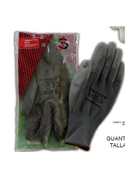 GUANTE T6 NYLON PU GRIS T